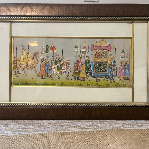 Indian Hindu silk art hand paintedVintage